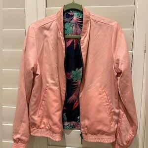 GAP Reversible Floral Print Bomber Jacket PINK & Navy